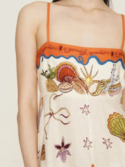 Printed Sleeveless Square Neckline Cami Dress