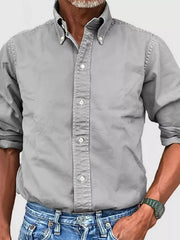 Men's Full Size Casual Button-Down Shirt Plus Size