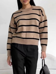Classic Stripe Long Sleeve Knit Pullover