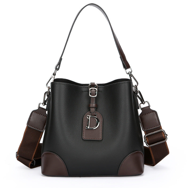 Women's Contrast Color Bucket Crossbody Shoulder Bag