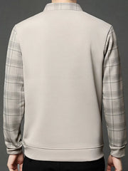 Men's Plus Size Layered-Look Long Sleeve Polo