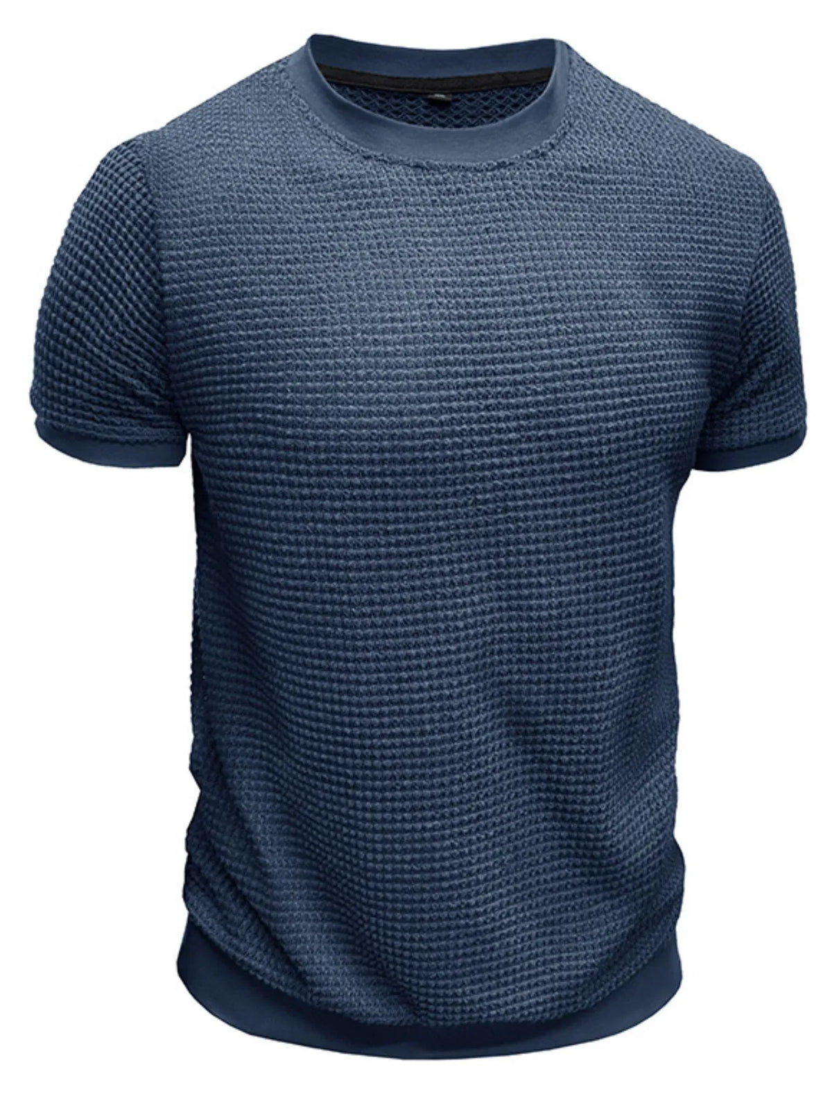 Men's Textured Knit Crew Neck T-Shirt