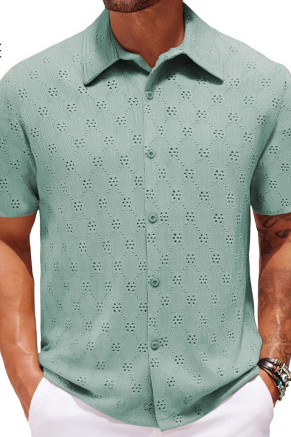 Men's Plus Size Short Sleeve Button-Up Shirt â€?Relaxed Fit Casual Collared Shirt for Big and Tall