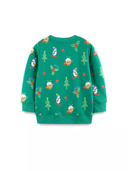 Children's Christmas Snowman Print Round Neck Sweatshirt