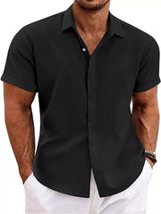 Men's Full Size Everyday Short Sleeve Button-Front Shirt