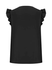 Lace Detail V-Neck Cap Sleeve Blouse
