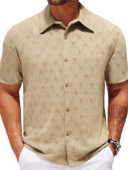 Men's Plus Size Short Sleeve Button-Up Shirt â€?Relaxed Fit Casual Collared Shirt for Big and Tall