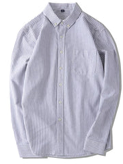 Men's Full Size Striped Button-Down Shirt Plus Size