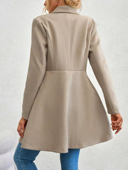 Cozy Double-Breasted Wool Blend Coat