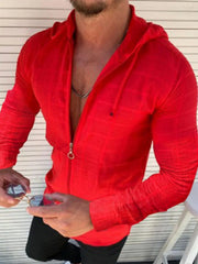 Men's Plus Size Zip-Up Hooded Top â€?Full Size Long Sleeve Hoodie
