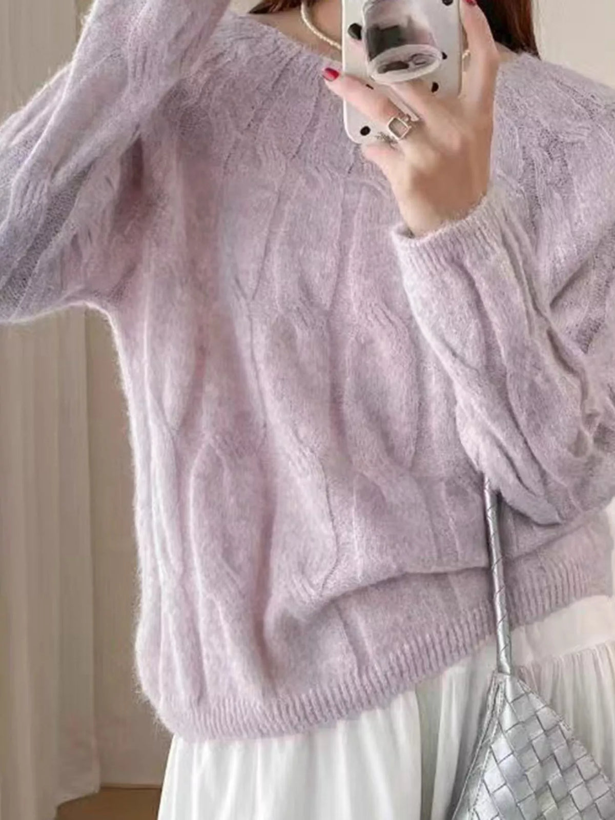 Soft Cable-Knit Round Neck Sweater