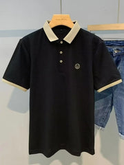 Men's Classic Contrast Short Sleeve Collar Polo Shirt