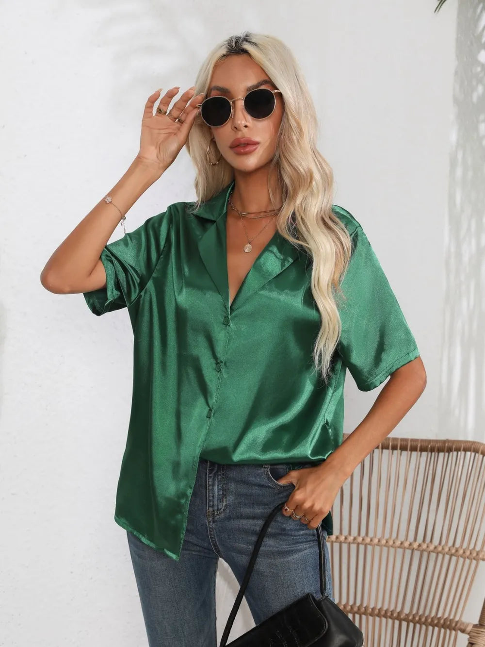 Short Sleeve Camp Collar Shirt