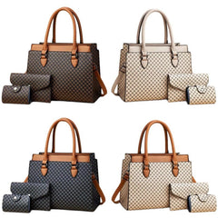 Plaid Women's Large Capacity Fashion Bag Set