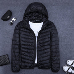 Men's Short All-match Hooded Super Thin Lightweight Down Jacket