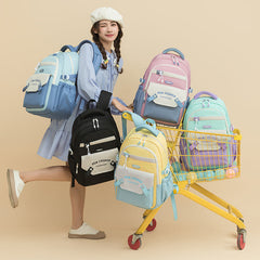 New Student Schoolbag Colorful Contrast Color Schoolbag