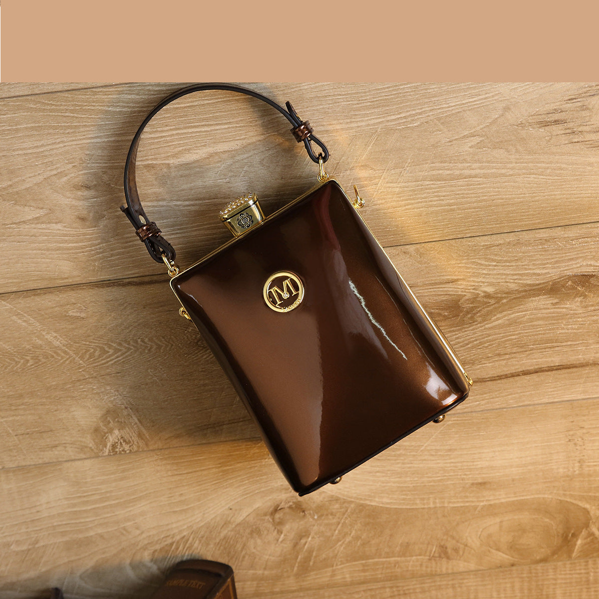 All-matching Patent Leather Glossy One Shoulder Crossbody Bag