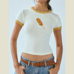 Casual Graphic Round Neck Tee Shirt