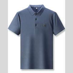 Men's Plus Size Diamond Pattern Short Sleeve Polo Shirt