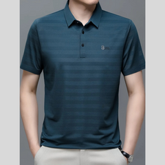 Men's Wide Fit Striped Polo Tee