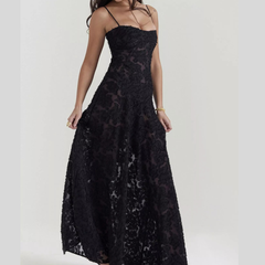 Spaghetti Strap Lace Maxi Gown