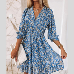 Full Size Ruffled Hem Floral Dress Plus Size
