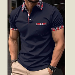 Full Size Men's Casual Polo Shirt with Collar