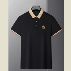 Men's Plus Size Contrast Collar Classic Polo Shirt