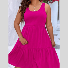 Plus Size Tiered Scoop Neck Tank Dress