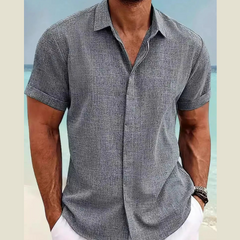 Men's Full Size Collared Neck Short Sleeve Shirt Plus Size