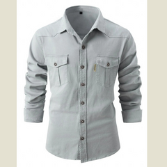 Full Size Men's Classic Plus Size Button-Up Shirt