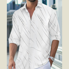 Men's Extended Size Collared Shirt â€?Button Front, Long Sleeves