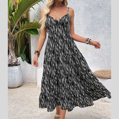Tie Back Tiered Midi Cami Dress