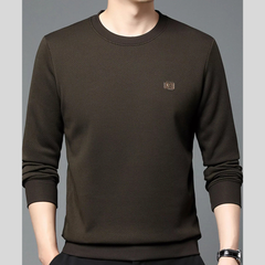 Men's Plus Size Long Sleeve Textured Casual T-Shirt