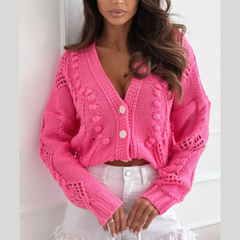 Button Up V-Neck Cardigan