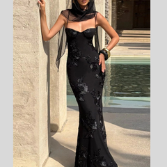 Sweetheart Neck Spaghetti Strap Maxi Dress
