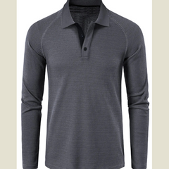 Men's Long Sleeve Textured Polo