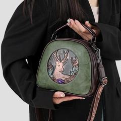 Retro Embossing Large Capacity Women's Handbag All-matching