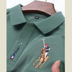 Men's Plus Size Short Sleeve Embroidered Polo