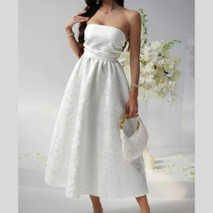 Lace Up Tube Midi Dress