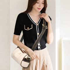 Color Contrast Patchwork Rivet Crossbody Soft Leather Shoulder Bag