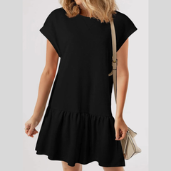 Round Neck Short Sleeve Mini Dress