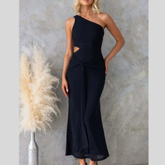 One-Shoulder Cutout Bodycon Maxi Dress