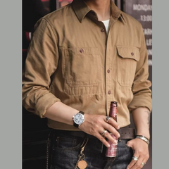 Men's Button Down Long Sleeve Shirt with Chest Pockets