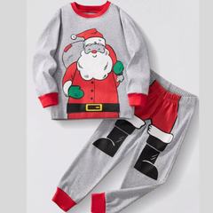 Children's Christmas Santa Round Neck Pajama Set