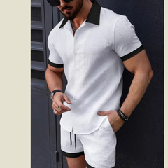 Men's Short Sleeve Shirt & Shorts Matching Set