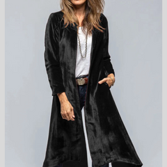 Slit Back Open Front Cardigan
