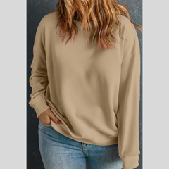 Plus Size Round Neck Long Sleeve Sweatshirt