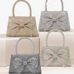 New Light Luxury Full Diamond Bow Handbag