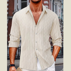 Men's Extended Size Collared Button-Up Shirt